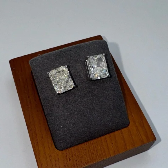 4ct Radiant Cut Earrings - Picture 7 of 12